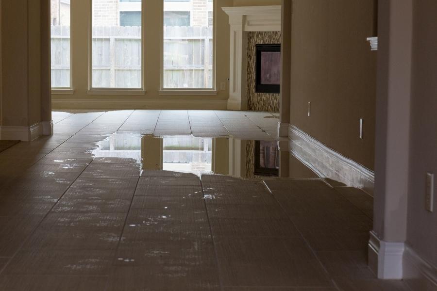 house interiors with water damage at living room floor fort myers fl
